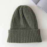 New Candy Colors Winter Hat Women Knitted Hat Warm Soft Trendy Hat Kpop Style Wool Beanie Elegant All-match Hat