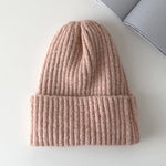 New Candy Colors Winter Hat Women Knitted Hat Warm Soft Trendy Hat Kpop Style Wool Beanie Elegant All-match Hat