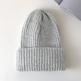 New Candy Colors Winter Hat Women Knitted Hat Warm Soft Trendy Hat Kpop Style Wool Beanie Elegant All-match Hat