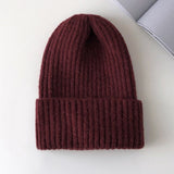 New Candy Colors Winter Hat Women Knitted Hat Warm Soft Trendy Hat Kpop Style Wool Beanie Elegant All-match Hat