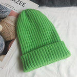 New Candy Colors Winter Hat Women Knitted Hat Warm Soft Trendy Hat Kpop Style Wool Beanie Elegant All-match Hat