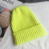 New Candy Colors Winter Hat Women Knitted Hat Warm Soft Trendy Hat Kpop Style Wool Beanie Elegant All-match Hat