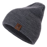 1 Pcs Hat PU Letter True Casual Beanies for Men Women Warm Knitted Winter Hat Fashion Solid Hip-hop Beanie Hat Unisex Cap