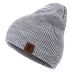 1 Pcs Hat PU Letter True Casual Beanies for Men Women Warm Knitted Winter Hat Fashion Solid Hip-hop Beanie Hat Unisex Cap