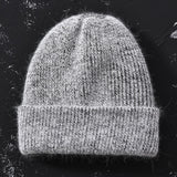 2017 New Winter Hat for Women Rabbit Cashmere Knitted Beanies Thick Warm Vogue Ladies Wool Angora Hat Female Beanie Hats