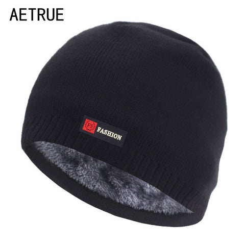 Skullies Beanies Men Winter Hat Women Knitted Hats For Men Cap Winter Beanie Hat Gorro Thick Warm Brimless Fur Bonnet Men's Cap