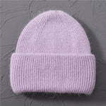 Casual Women's Hats Cashmere Wool Knitted Beanies Autumn Winter Brand New Three Fold Thick 2020 Knitted Girls Skullies Beanies