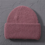 Casual Women's Hats Cashmere Wool Knitted Beanies Autumn Winter Brand New Three Fold Thick 2020 Knitted Girls Skullies Beanies