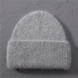 Casual Women's Hats Cashmere Wool Knitted Beanies Autumn Winter Brand New Three Fold Thick 2020 Knitted Girls Skullies Beanies