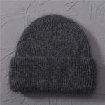 Casual Women's Hats Cashmere Wool Knitted Beanies Autumn Winter Brand New Three Fold Thick 2020 Knitted Girls Skullies Beanies