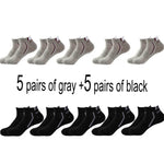 10 Pair High Quality Men Ankle Socks Breathable Cotton Sports Socks Mesh Casual Athletic Summer Thin Cut Short Sokken Size 38-48