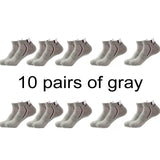 10 Pair High Quality Men Ankle Socks Breathable Cotton Sports Socks Mesh Casual Athletic Summer Thin Cut Short Sokken Size 38-48