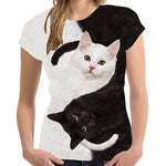 New for 2020 Cool fashion t shirt for men and women two cats print 3d t shirt summer short sleeve t shirts male t shirts XXS-6XL