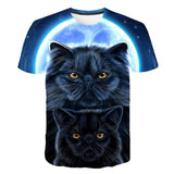 New for 2020 Cool fashion t shirt for men and women two cats print 3d t shirt summer short sleeve t shirts male t shirts XXS-6XL