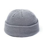 Knitted Hats for Women Skullcap Men Beanie Hat Winter Retro Brimless Baggy Melon Cap Cuff Docker Fisherman Beanies Hats For Men