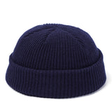 Knitted Hats for Women Skullcap Men Beanie Hat Winter Retro Brimless Baggy Melon Cap Cuff Docker Fisherman Beanies Hats For Men