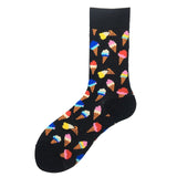 Novelty Happy Funny Men Graphic Socks Combed Cotton Omelette Frog Crazy Burger Salmon Corn Avocado Bird Fish Sock Christmas Gift